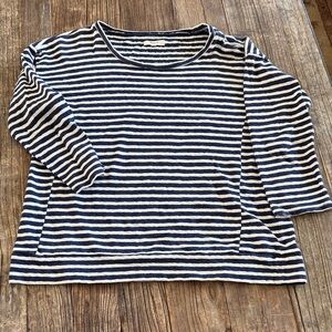 Madewell Striped Navy and White Boatneck Top